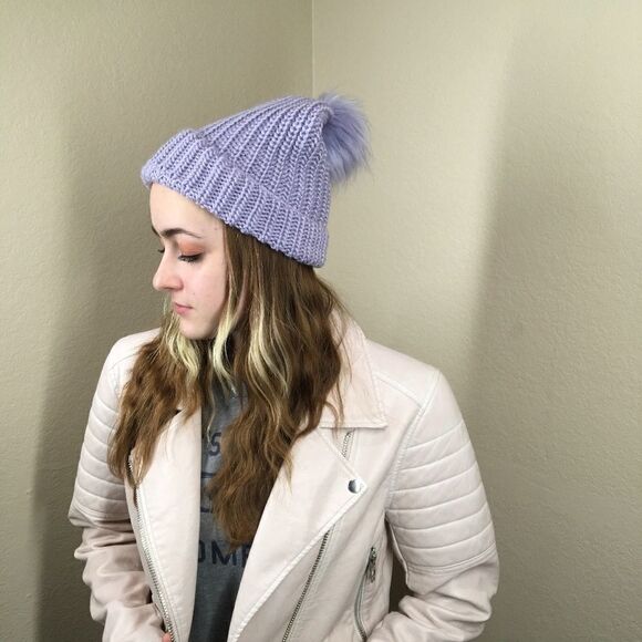 Treasure & Bond Accessories - New Treasure & Bond Lavender Knit Pom Beanie (F3)